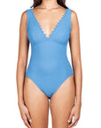 Karla Colletto Ines V-Neck One-Piece in Mystic
