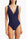 Karla Colletto Ines V-Neck One-Piece in Navy