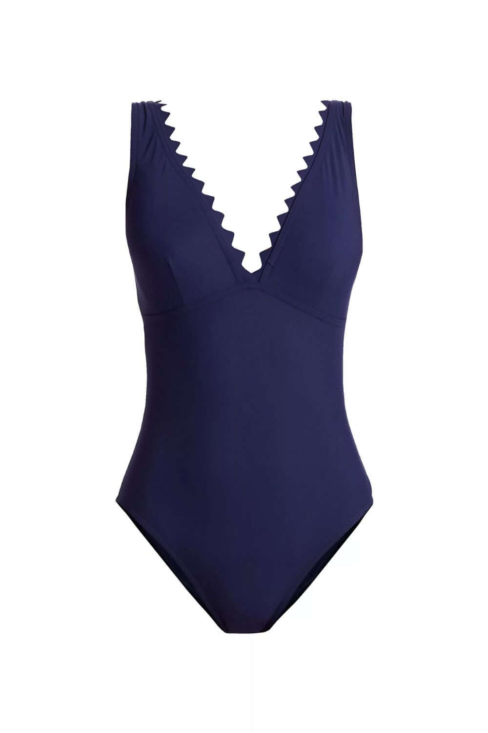 Karla Colletto Ines V-Neck One-Piece in Navy