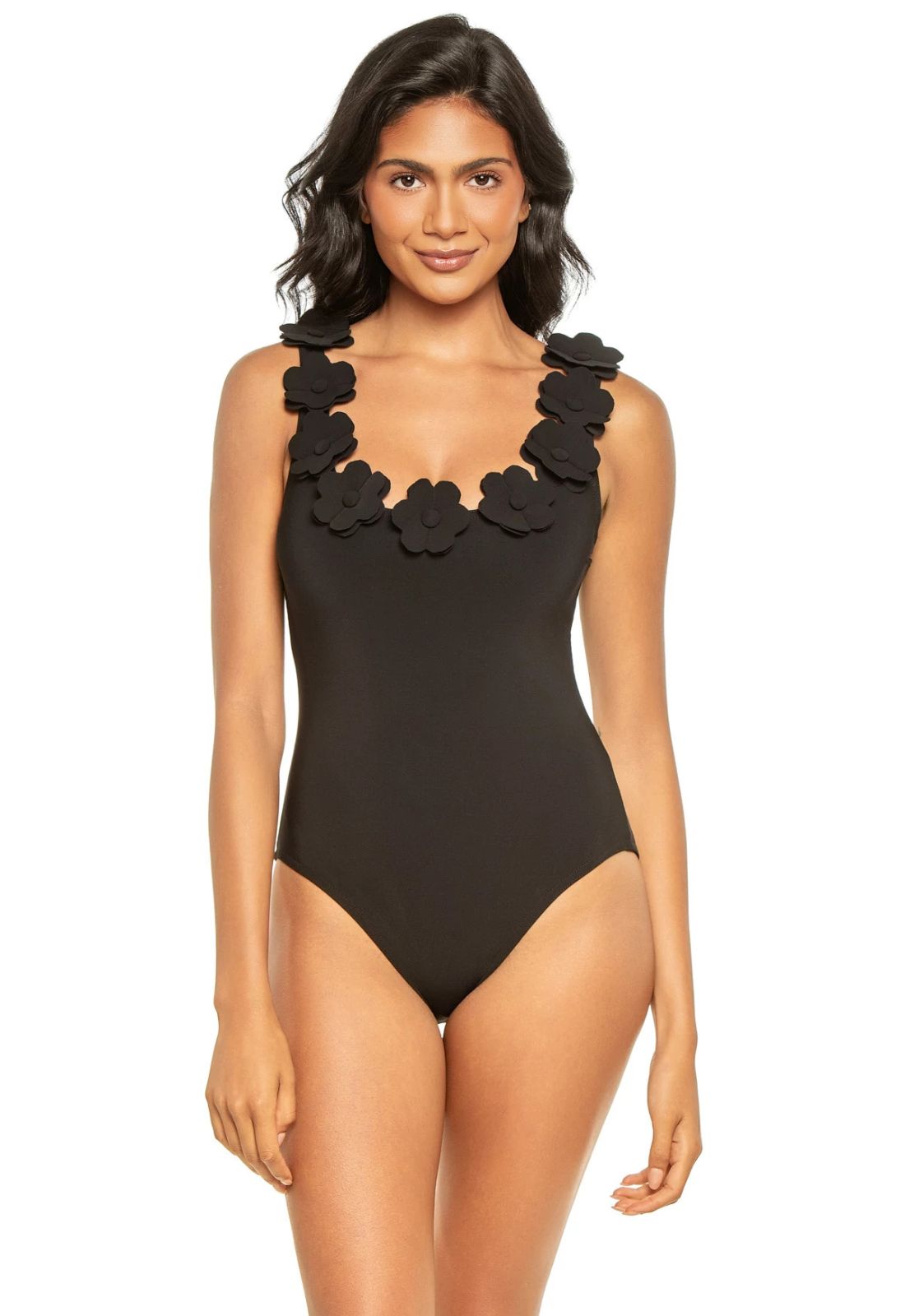 Karla Colletto Juliet Round Neck One-Piece in Black