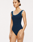Karla Colletto Lia Round Neck Navy/Mystic