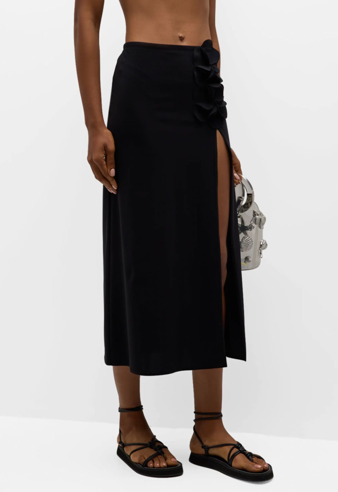 Karla Colletto Tess Long Straight Skirt in Black