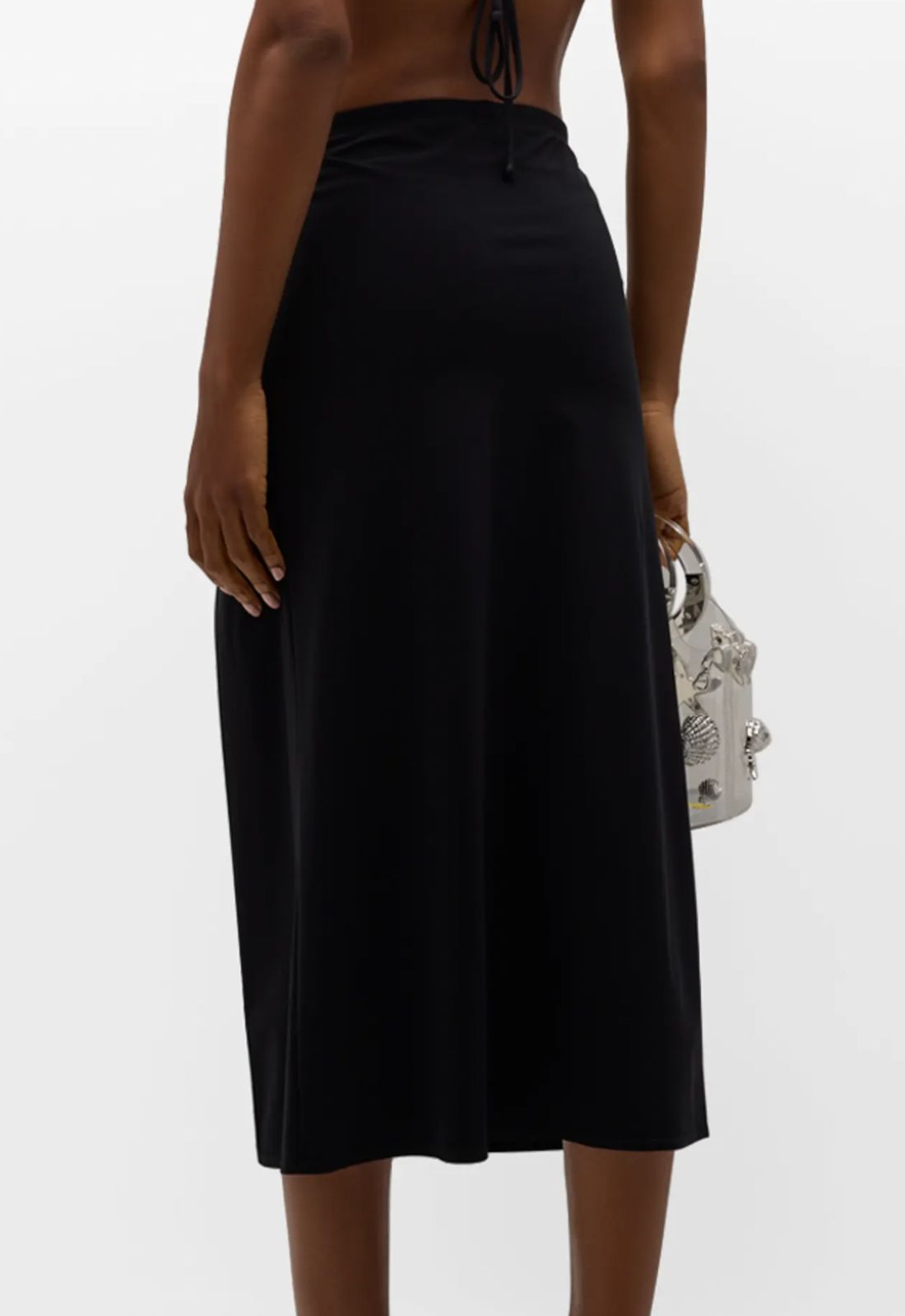 Karla Colletto Tess Long Straight Skirt in Black