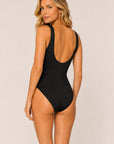 Karla Colletto Tess V-Neck Silent Underwire in Black back view