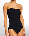 Ines Bandeau with Shelf Bra in Black