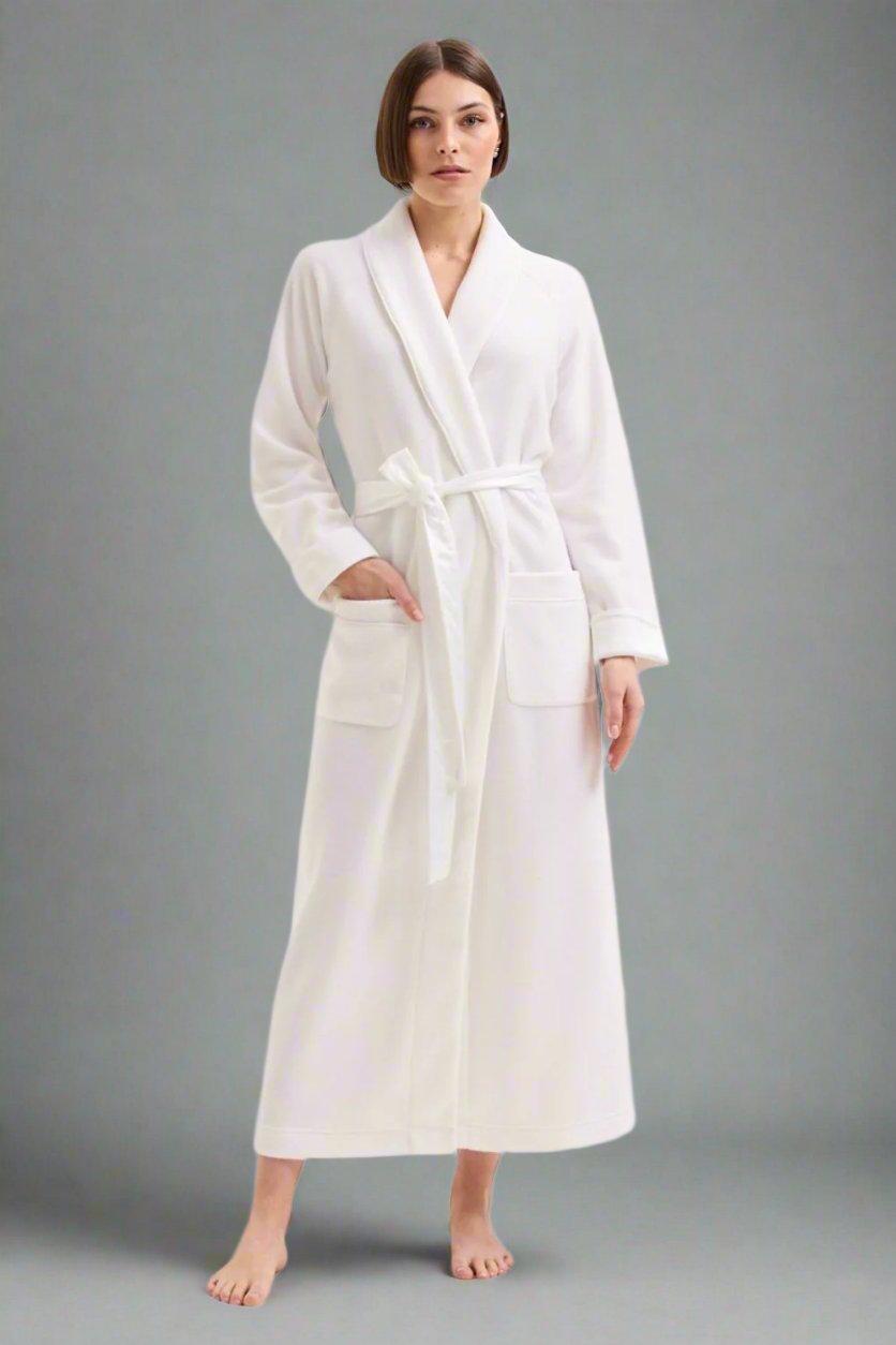 Laurence Tavernier Long Dressing Gown in Ivory