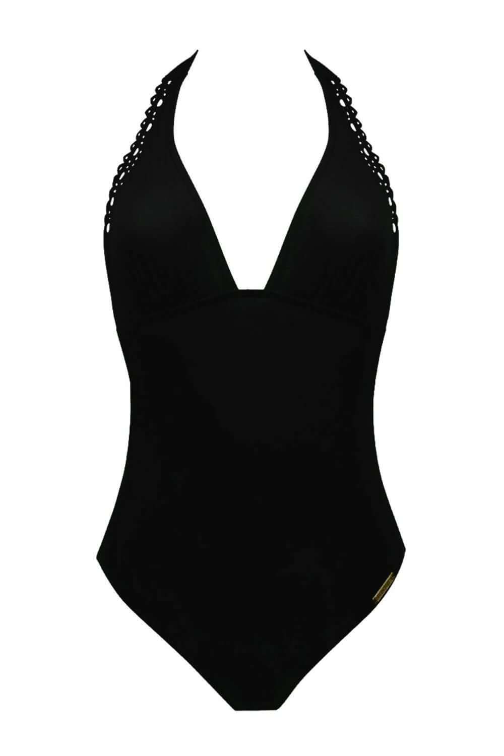 Lise Charmel Ajourage Couture Non Wire Swimsuit Plunging Neckline in Black