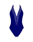 Lise Charmel Ajourage Couture Non Wire Swimsuit Plunging Neckline in Outremer