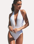 Lise Charmel Classe Nautique Non Wire Seduction Halter Swimsuit in Blanc Classe