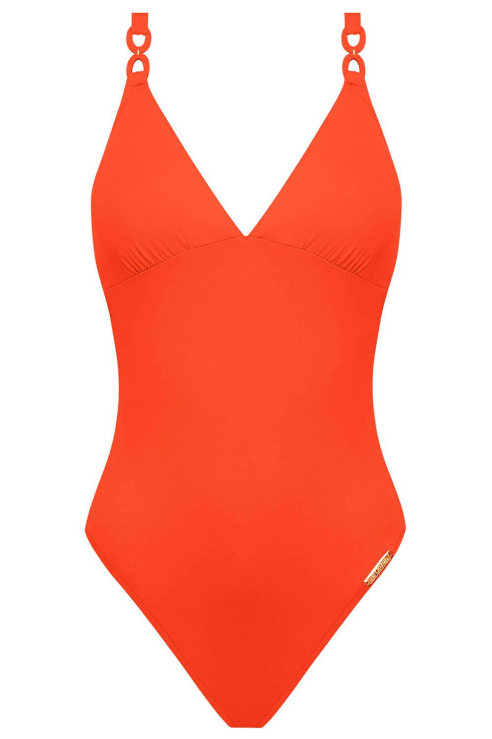 Lise Charmel Grace Infiniti Plunging Back Swimsuit in Orange Infiniti