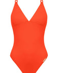 Lise Charmel Grace Infiniti Plunging Back Swimsuit in Orange Infiniti