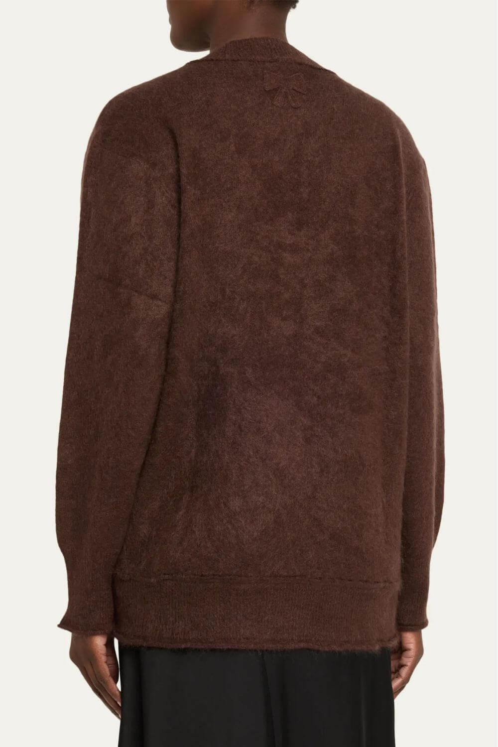 LoveShackFancy Applene Cardigan in Chocolate Brown