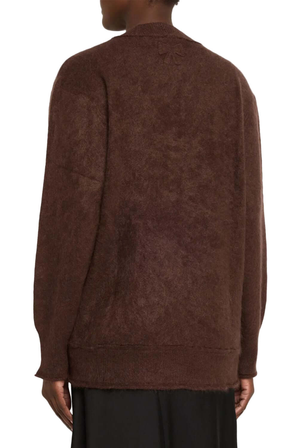 LoveShackFancy Applene Cardigan in Chocolate Brown