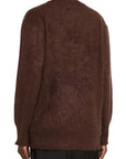 LoveShackFancy Applene Cardigan in Chocolate Brown