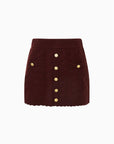 LoveShackFancy Berritt Skirt in cinnabar, product-only front view