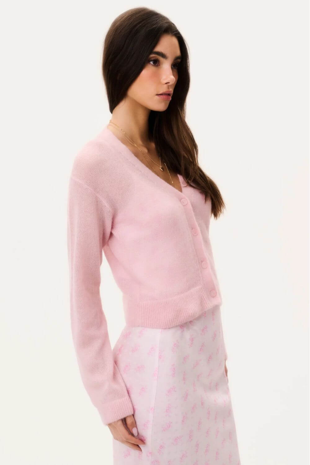 LoveShackFancy Breckie Cardigan in Blushberry