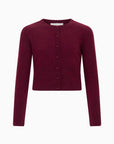 LoveShackFancy Cameryn Cardigan in roasted pomegranate, product-only front view