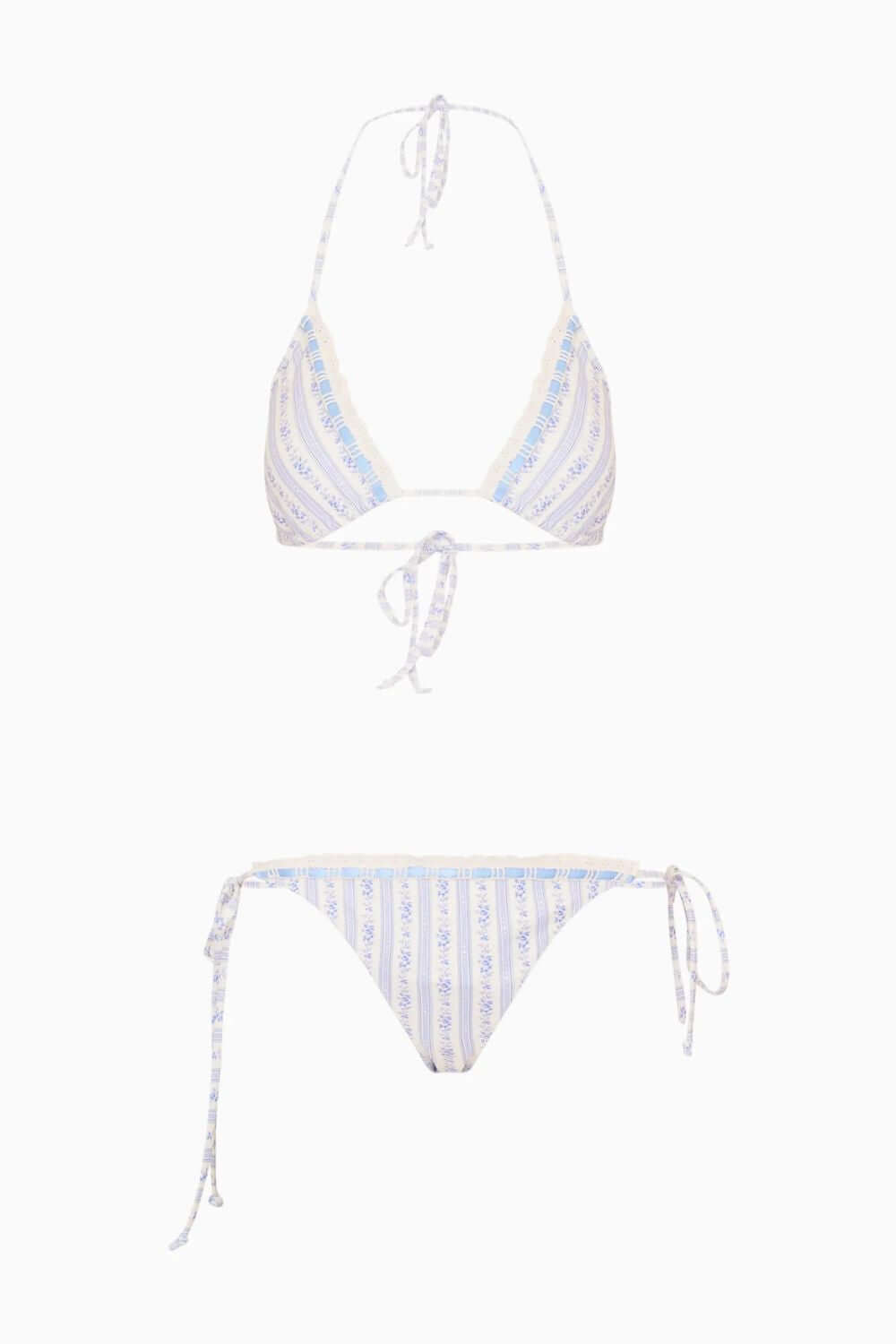 LoveShackFancy Harbor Bikini in Denim Sky