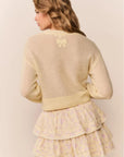 LoveShackFancy Lawrence Cardigan in Light Lemon