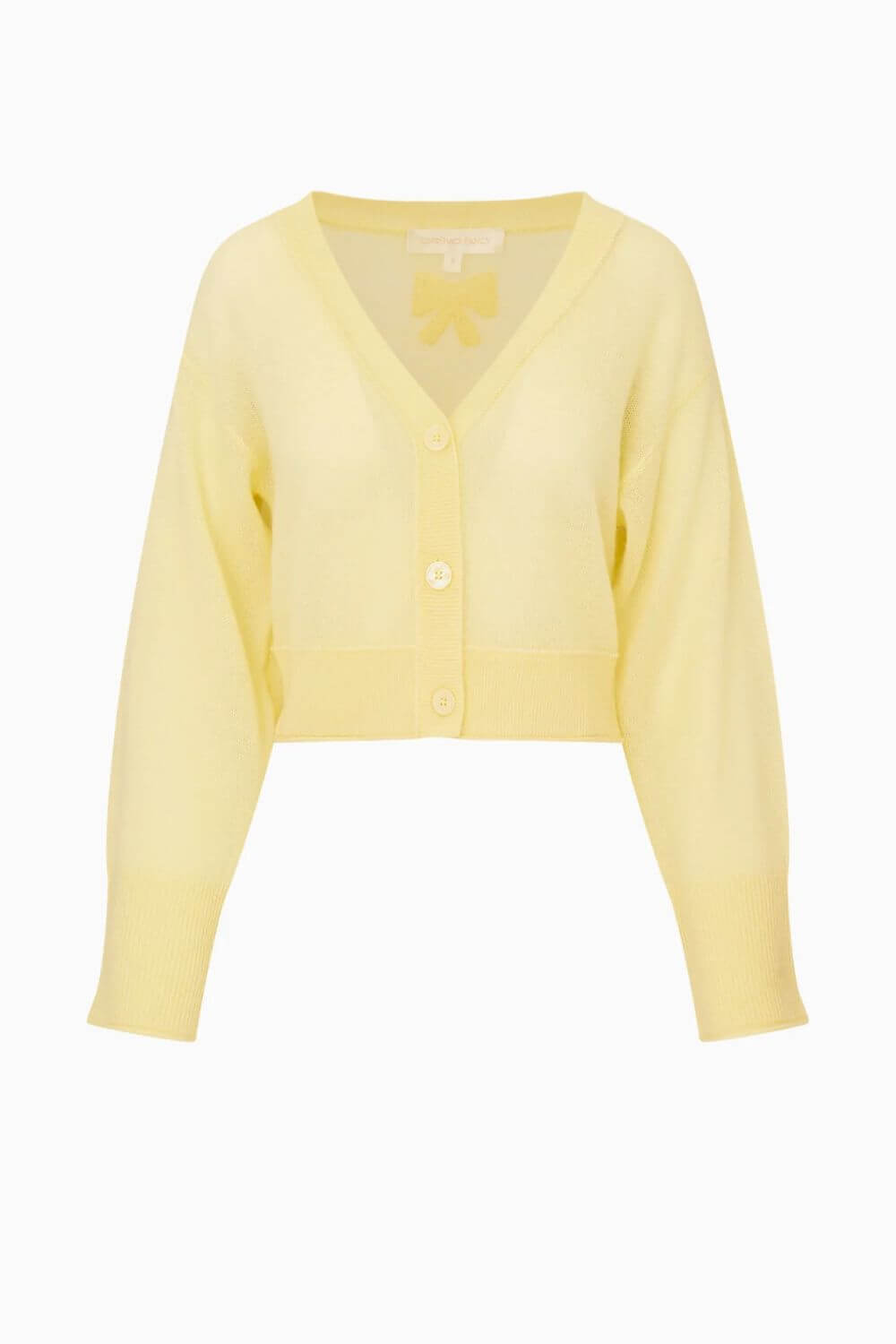 LoveShackFancy Lawrence Cardigan in Light Lemon