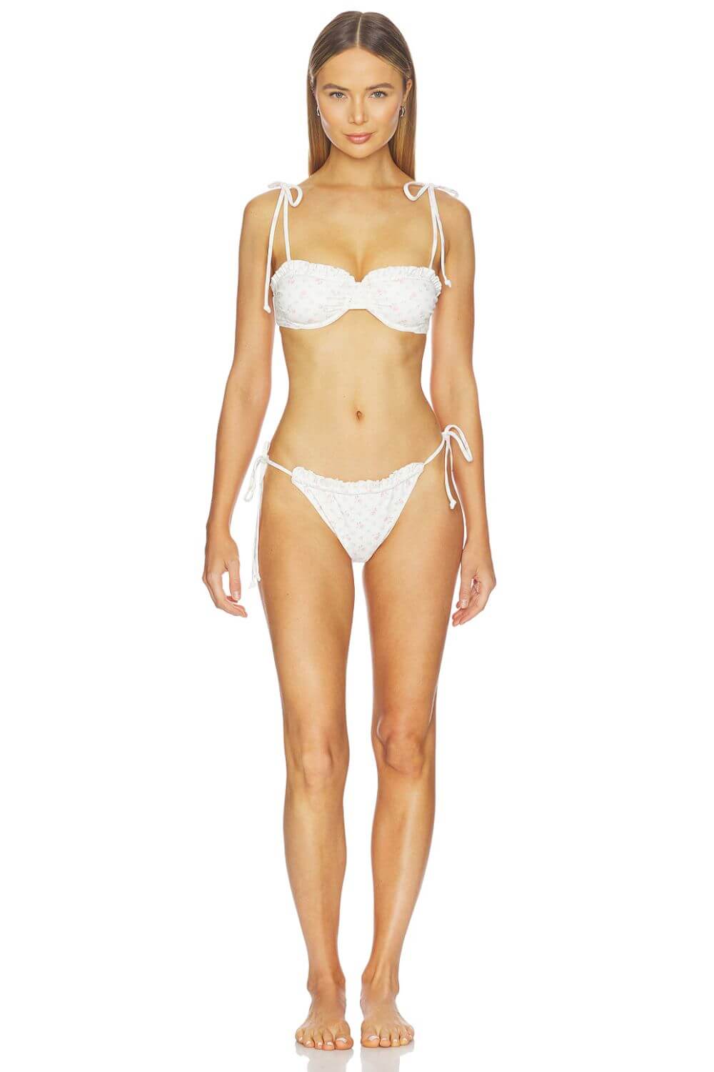 LoveShackFancy Lilabella Bikini in Sunwashed Ivory