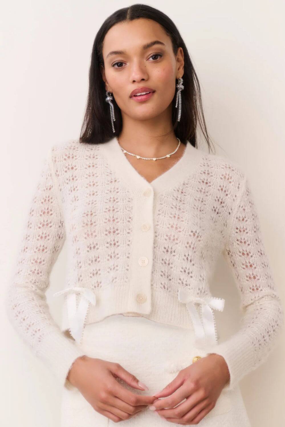 LoveShackFancy Lily Cardigan in Frosted Candy