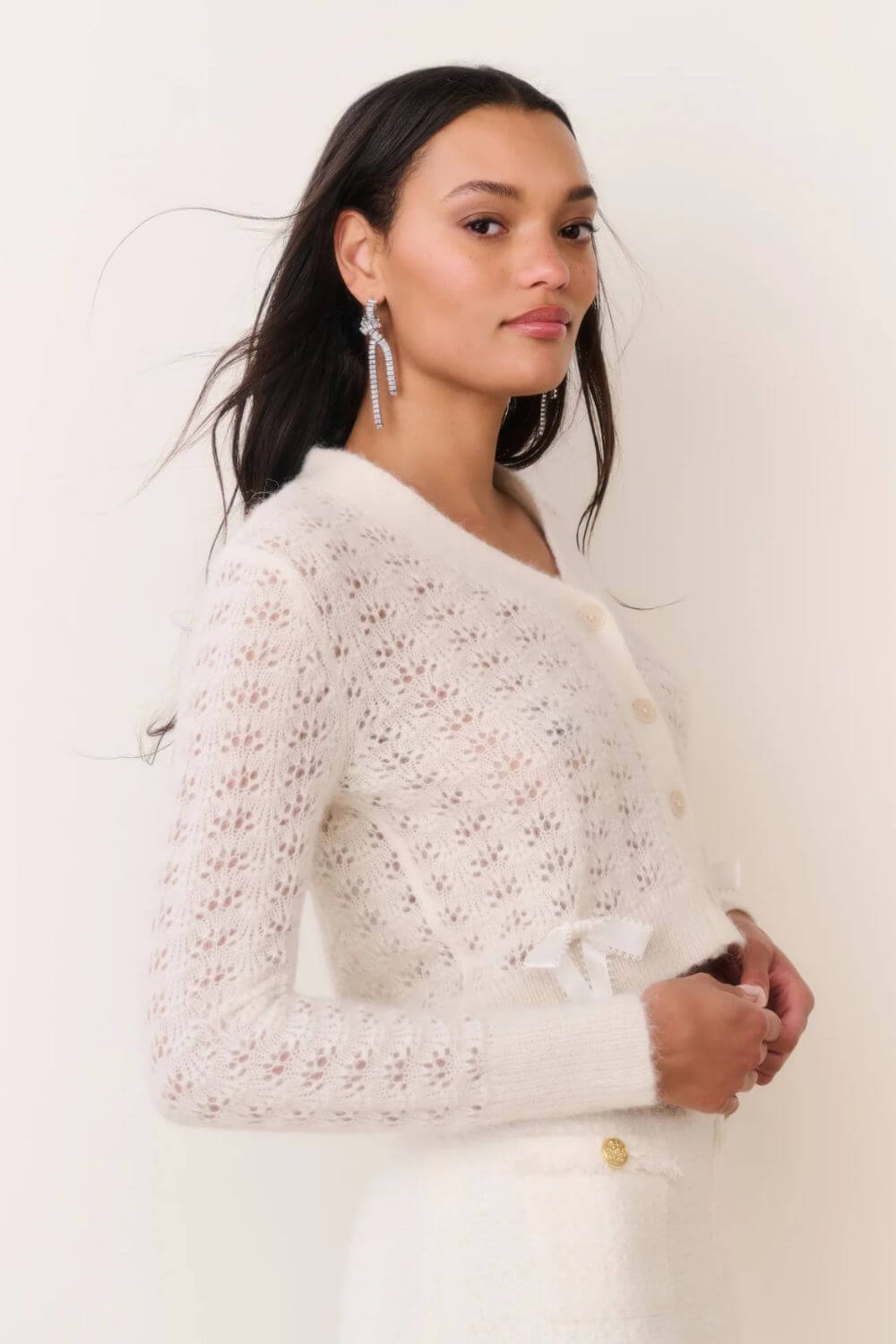 LoveShackFancy Lily Cardigan in Frosted Candy