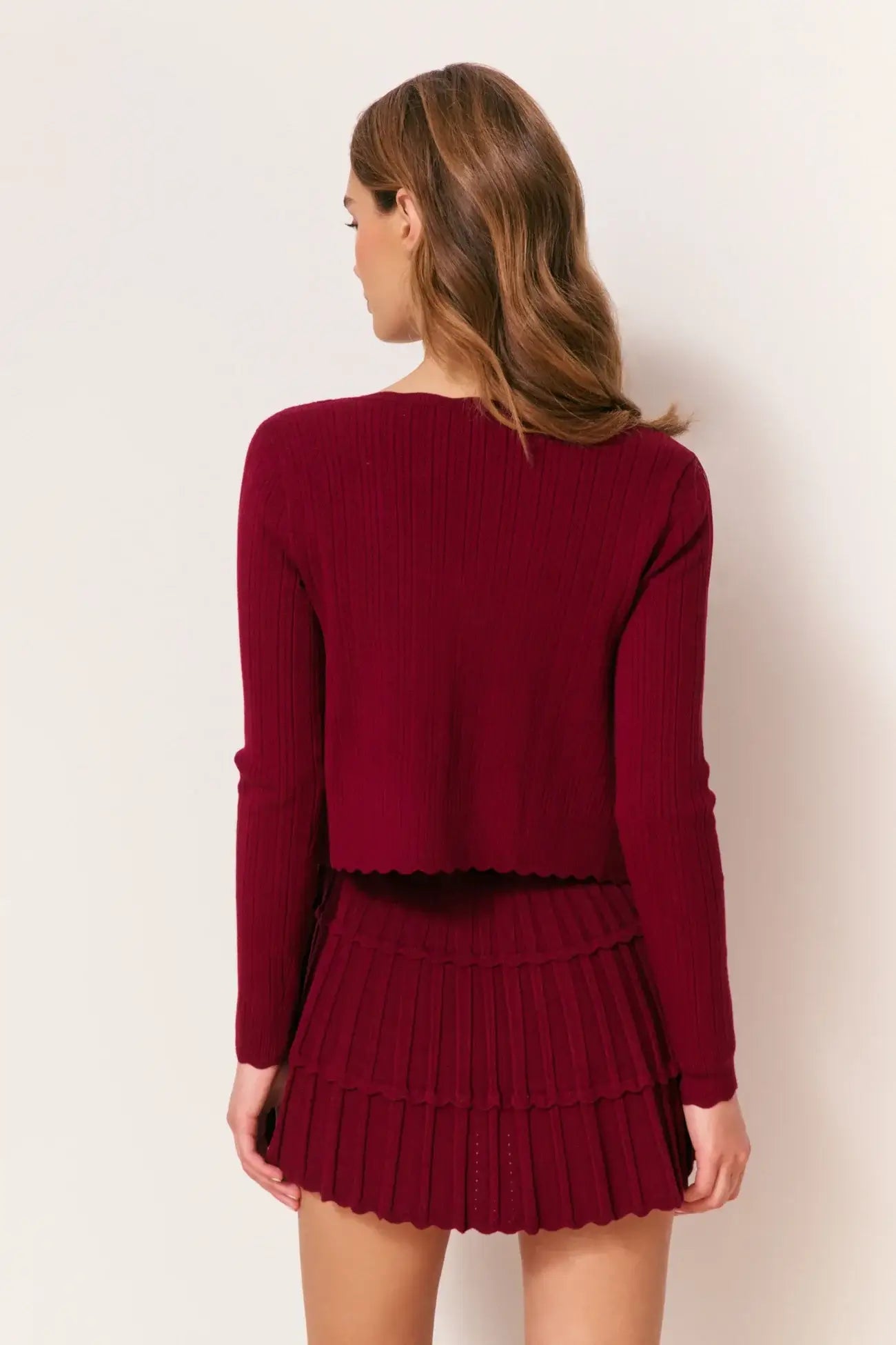 LoveShackFancy Martti Cardigan in Spiced Berry