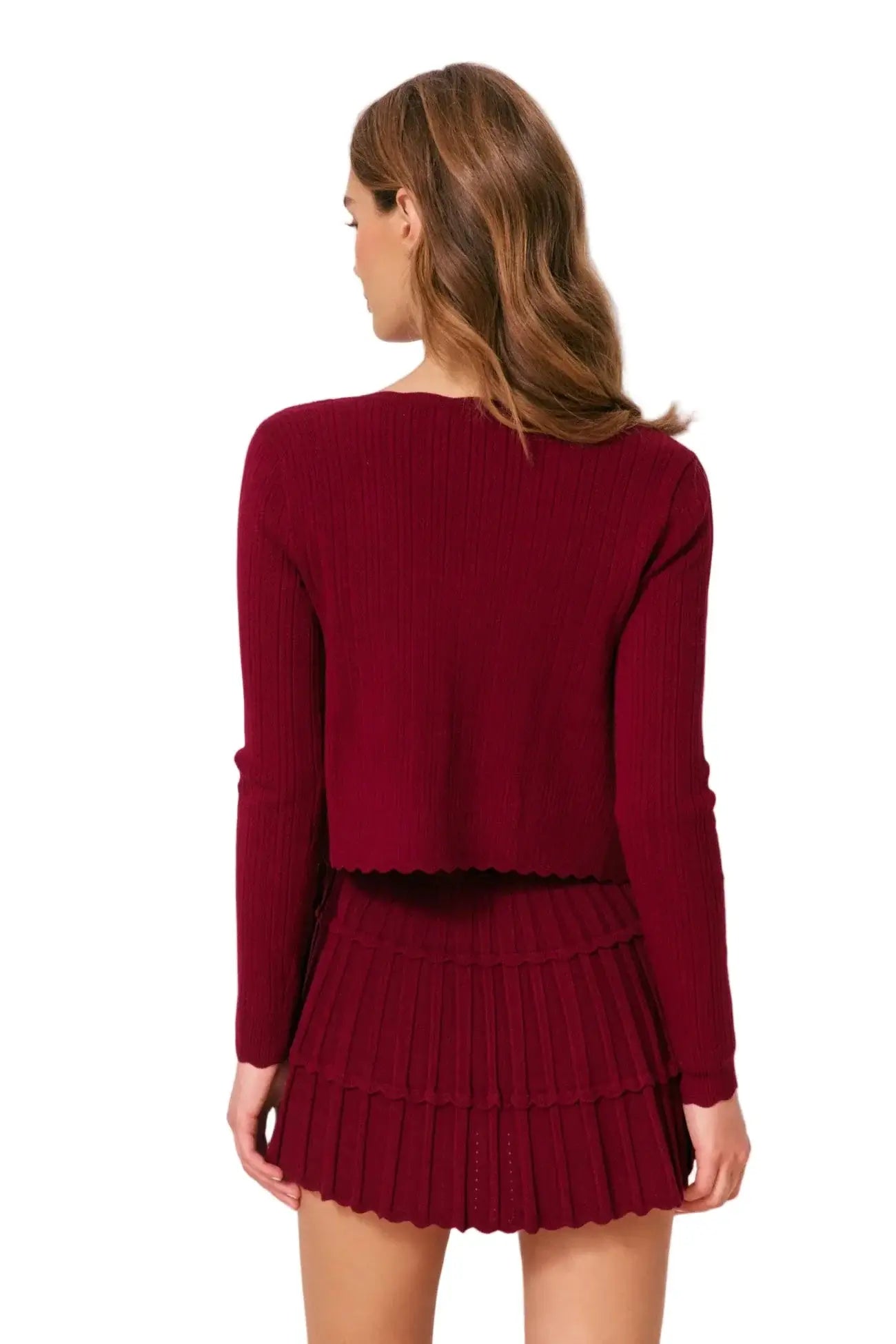 LoveShackFancy Martti Cardigan in Spiced Berry