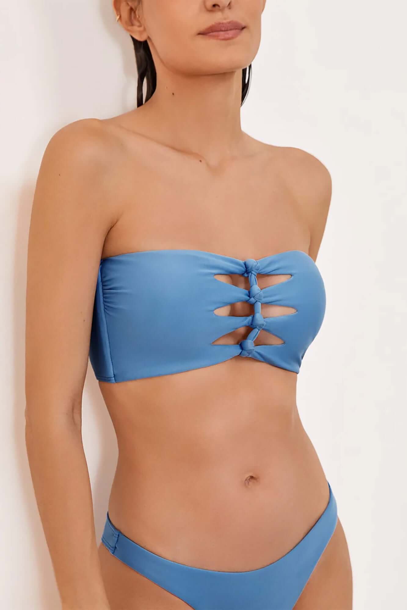 Megan Bandeau Bikini in Blue