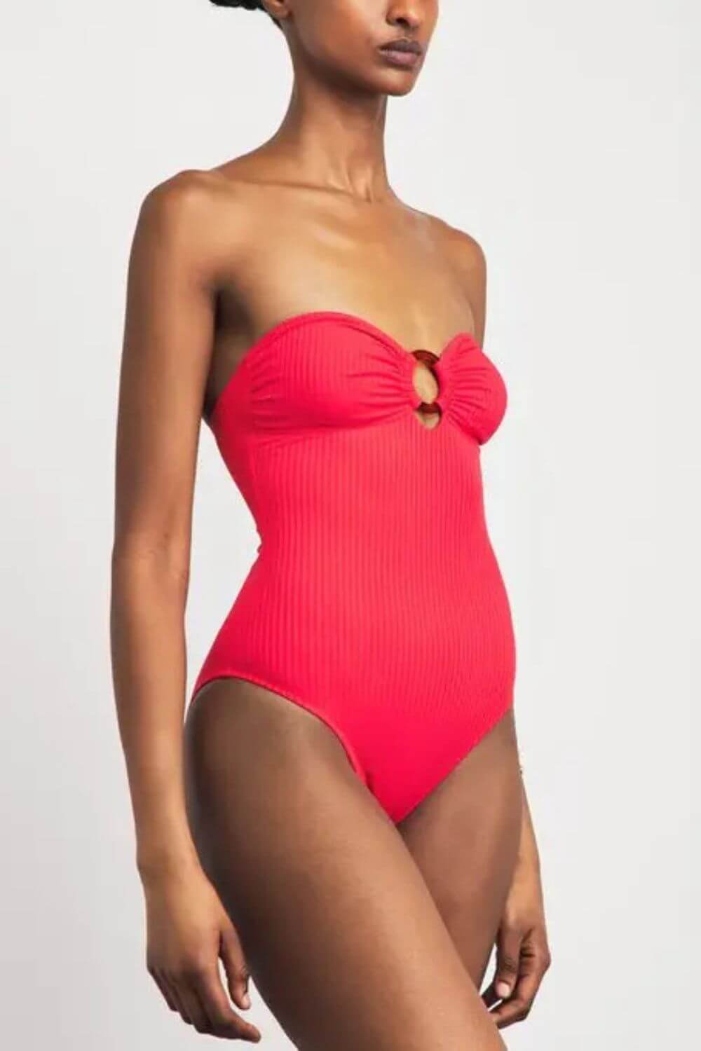 Melissa Odabash Cozumel One-Piece Swimsuit in Red Ribbed