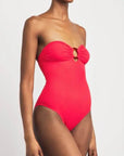 Melissa Odabash Cozumel One-Piece Swimsuit in Red Ribbed