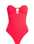 Melissa Odabash Cozumel One-Piece Swimsuit in Red Ribbed
