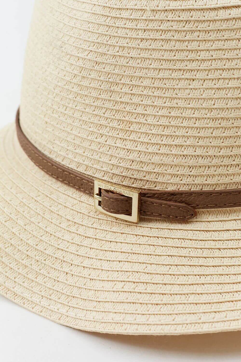 Melissa Odabash Fedora Cream/Tan Belt