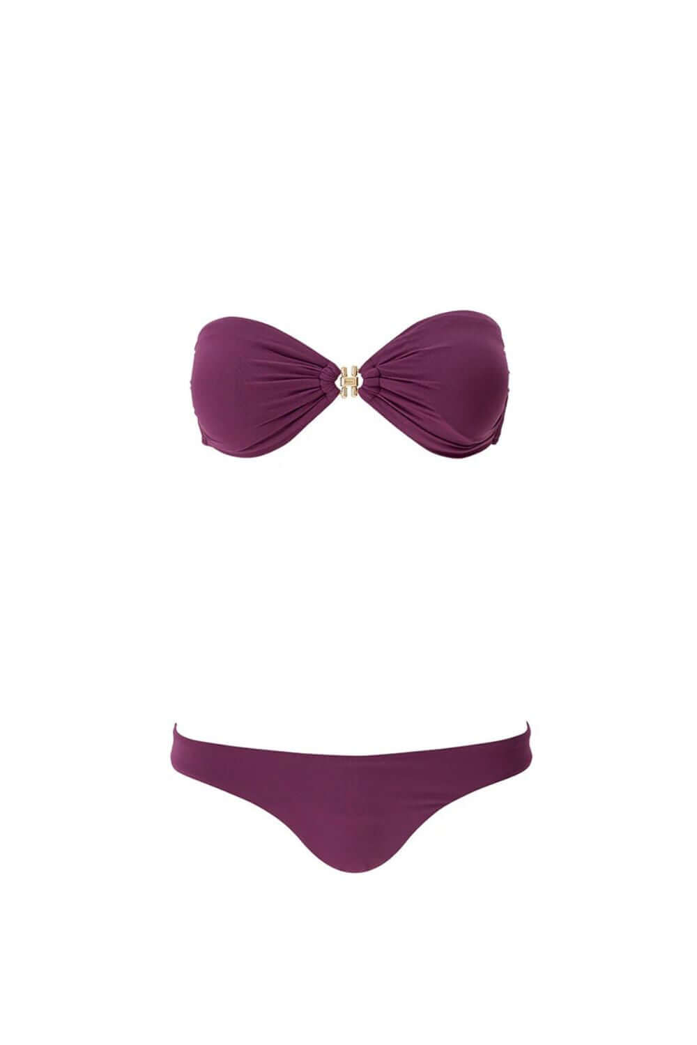 Melissa Odabash Istanbul Bandeau Bikini in Bordeaux