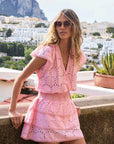 Melissa Odabash Jess Short Sleeve Dress in Peach