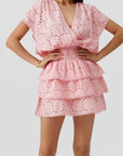 Melissa Odabash Jess Short Sleeve Dress in Peach