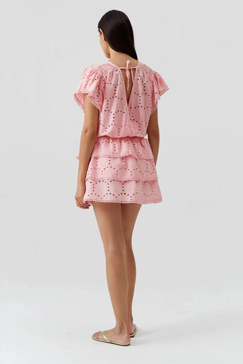 Melissa Odabash Jess Short Sleeve Dress in Peach