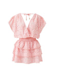 Melissa Odabash Jess Short Sleeve Dress in Peach