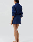 Melissa Odabash Sara Short Shirt Dress in Marine