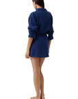 Melissa Odabash Sara Short Shirt Dress in Marine