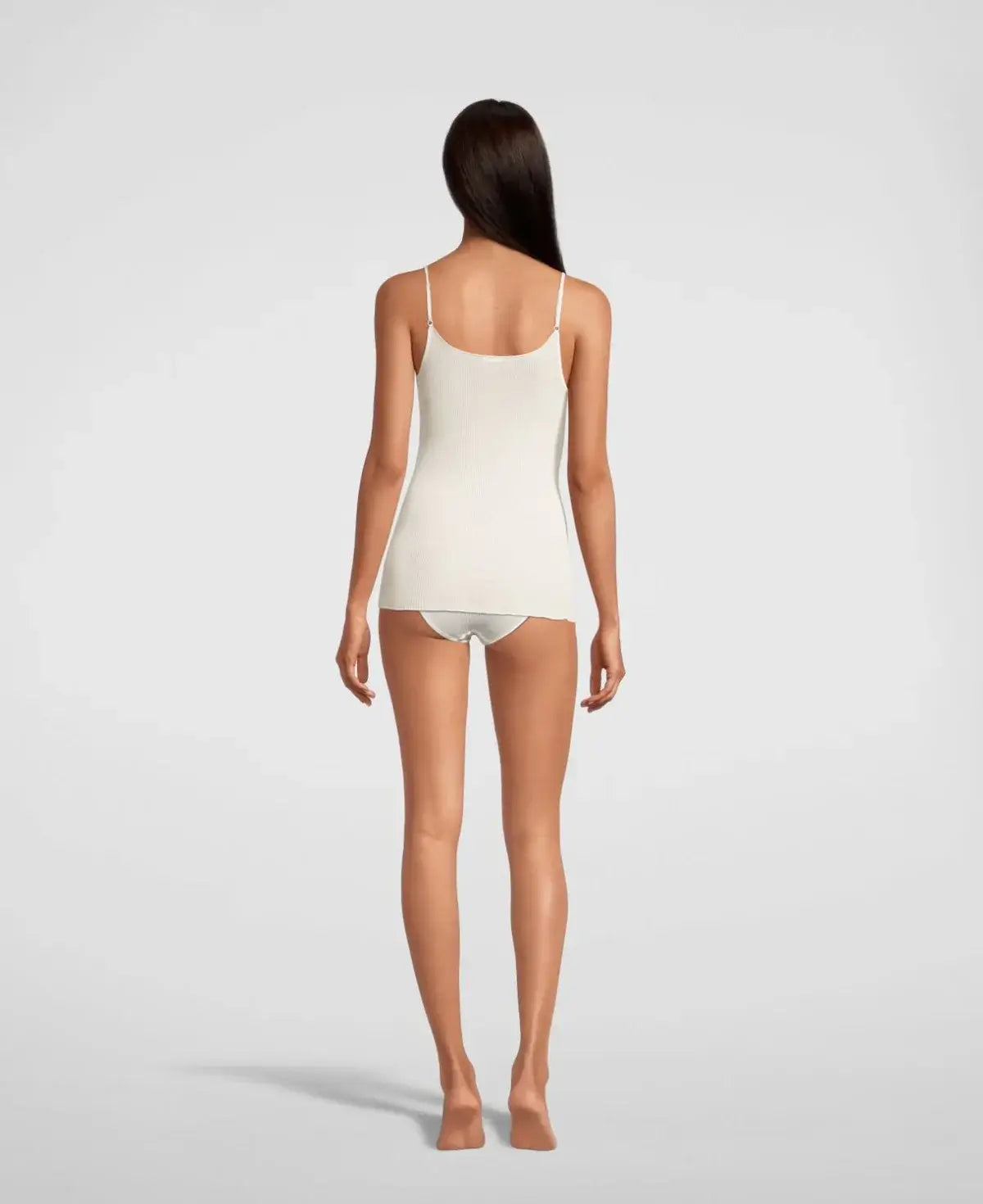 Oscalito Elegance Satin Wool and Silk V-Neck Camisole #4245 back view
