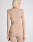 Oscalito Long Sleeve Shirt with Lace Round Neck back view