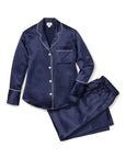 Petite Plume Mulberry Navy Silk Luxe Pajama