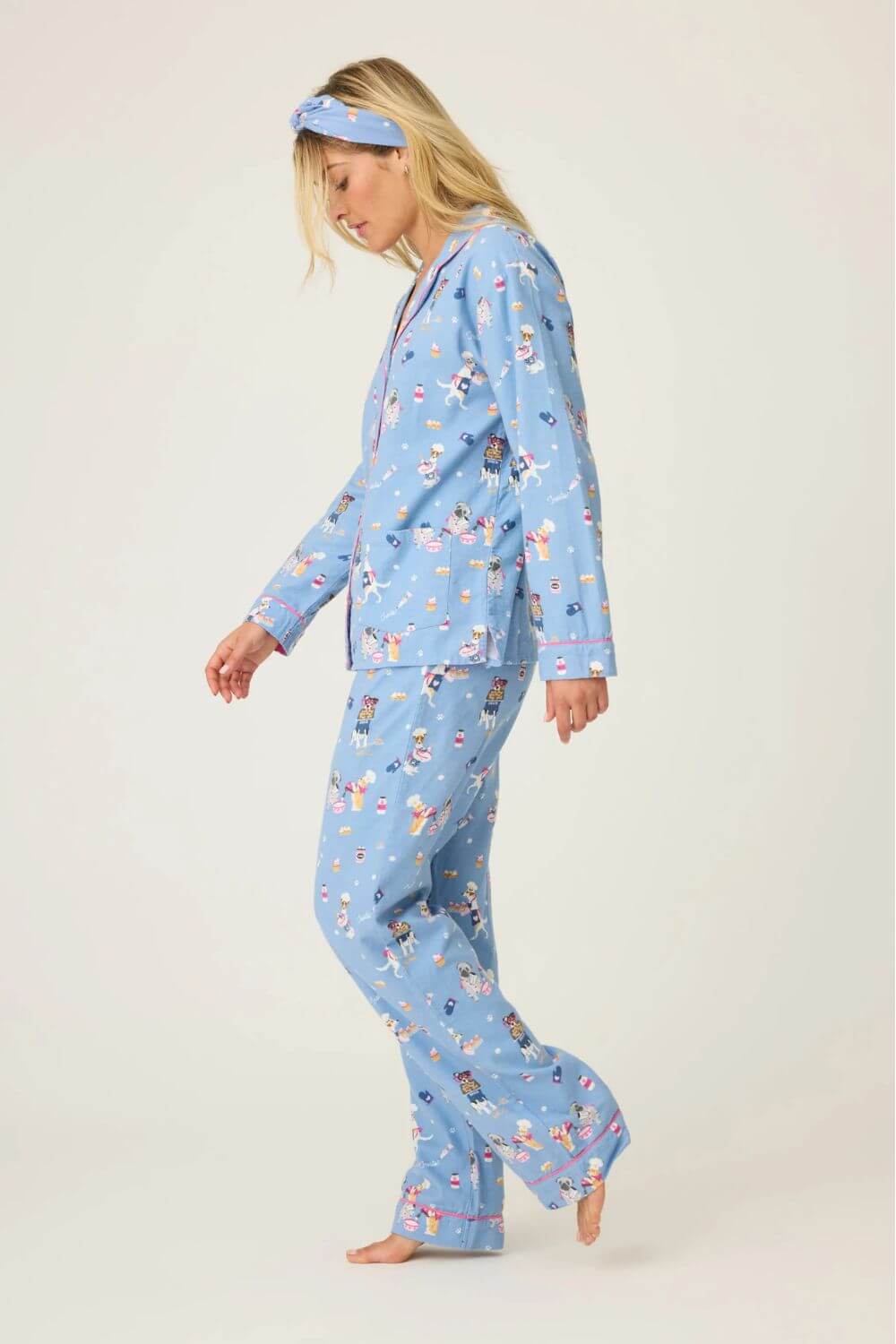 PJ Salvage Baked Woof Love Flannel Long PJ Set