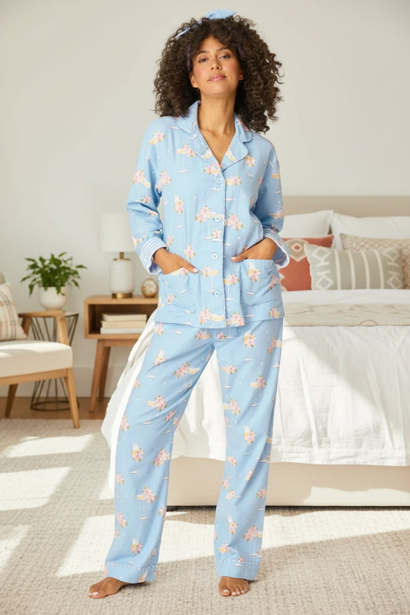 PJ Salvage Fizz the Season Flannel Long PJ Set