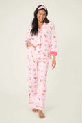 PJ Salvage Holiday Cocktails Flannel Long PJ Set