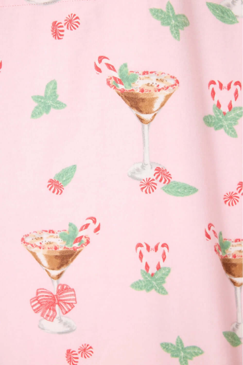 PJ Salvage Holiday Cocktails Flannel Long PJ Set
