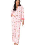 PJ Salvage Holiday Cocktails Flannel Long PJ Set
