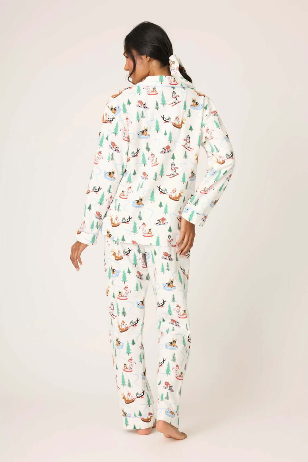 PJ Salvage Holiday Dogs Flannel Long PJ Set